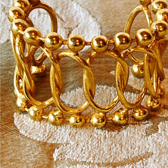 🔶NICKY BUTLER Fashion Gold Tone Wide Roman Chain Statement Cuff NEW NB - Picture 7 of 15